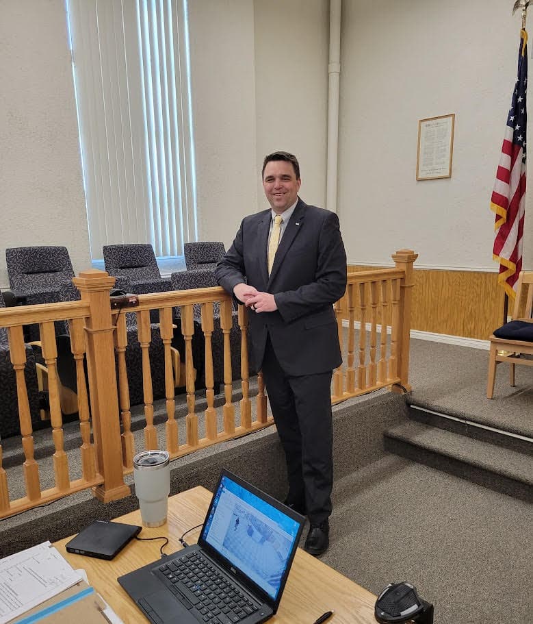 Jason Gunnell in the courtroom